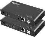 LogiLink HDMI bővítőkészlet LAN-on keresztül, KVM, 2x USB-A, 1080p, HDCP, IR, hurokkimenet (HD0057) - pepita