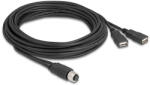 Delock M12 kábel A-kódú, 8 tűs anya- 2 x USB 2.0 A-típusú anya 5 m fekete