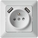 EMOS Aljzat USB kimenettel, max. 2.1A, fehér (1906010500)