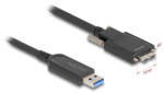 Delock Aktív optikai kábel USB 10 Gbps-A apa & gt; USB 10 Gbps Micro-B Típusú dugó csavarokkal ellátott 5 m
