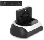 Delock USB 10 Gbps dokkoló állomás 2.5 / 3.5 SATA HDD / SSD vagy M. 2 NVMe PCIe, illetve SATA SSD ventillátorral (DL-64280)