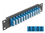 Delock 10 üvegszálas patch panel 12 portos LC Quad kék 1U fekete