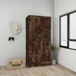 vidaXL Гардероб, опушен дъб, 82, 5x51, 5x180 см, инженерно дърво (826638)