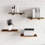 vidaXL 4 db füstös tölgy színű szerelt fa fali polc 40 x 30 x 1, 5 cm (838207)