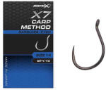 Matrix X7 Carp Method 14 Barbless Füles, Szakáll Nélküli Horog 10db (GHK190)