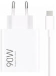 Xiaomi HyperCharge Combo hálózati töltőadapter, töltőfej, 90W, 6.1A, 1 x USB-A + USB-C adatkábel, töltőkábel, fehér