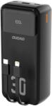 Dudao K15MAX - Lightning / USB / Type-C (USB-C) 30000 mAh, fekete powerbank, LED kijelzővel