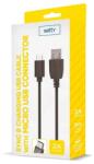 Setty USB kábel, Micro USB, (1 méter 2A), fekete