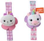 Bright Starts Csörgő Karkötő Rágókával 2db - Egyszarvú és Láma Figurákkal, Puha, Fejlesztő Játék Újszülött Kortól