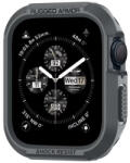 Apple Watch 4-6, SE, SE (2022) (44 mm) / Watch 7-9 (45 mm), Szilikon védőkeret, ütésálló, szíj nélkül, Spigen Rugged Armor, sötétszürke