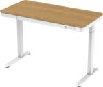 Home office asztal Elektromosan állítható magasságú Okosasztal, 72-122 cm, 4 memóriás, fiókos, USB-A, USB-C, TÖLGY színben