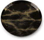  Ada dekoratív üveg tál Fekete/arany 21x2 cm (404830)