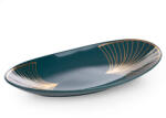  Lotos10 dekoratív kerámia tál Türkiz/arany 40x20x4 cm (397429)