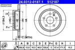 ATE Disc frana spate PowerDisc Opel Insignia A ATE 24.0312-0187.1 (24.0312-0187.1)