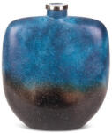  Caren dekor váza fém peremmel Kék/barna üveg 27x10x34 cm (408336)