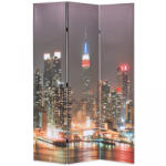 vidaXL Paravan cameră pliabil, 120x180 cm, New York pe timp de noapte (245861)