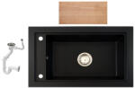  Gránit mosogató Nero Panama + szifon + vágódeszka (matt fekete)