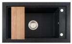  Gránit mosogató Nero Panama + szifon + vágódeszka (szemcsés fekete)