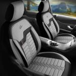 Panda Set Huse Scaune Auto Panda Londra, cu fermoare pentru bancheta rabatabila, gri deschis negru, 11 piese