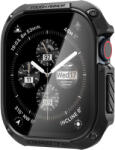Apple Watch 10 (46 mm), Műanyag védőkeret, kijelzővédő üveggel, szíj nélkül, közepesen ütésálló, Spigen Tough Armor, fekete