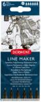Derwent Line Marker tűfilc szett, 0, 05/0, 1/0, 2/ 0, 3/0, 5/0, 8 mm, fekete (E2305559)