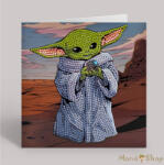 Craft Buddy - Gyémántszemes kirakó 18*18 cm emléklap - Grogu "Star Wars" - Crystal Art (CCK-SWS802)