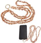  Breloc Telefon Piatra Lunii Piersica 122 cm - Piatra Linistii si Stralucirii Interioare - cu Agatator Metalic