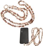  Breloc Telefon Cuart cu Rutil Rosu 122 cm - Claritate, Manifestare si Protectie - cu Agatator Metalic