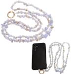  Breloc Telefon Calcedonie Albastra Chips 122 cm - Comunicare Calma si Protectie - cu Agatator Metalic
