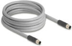 Delock M12 kábel L-kódolt 5 tűs apa - apa PUR húzóláncokhoz alkalmas 5 m szürke (DL-80536)