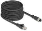 Delock M12 kábel X-kódolt 8 tűs apa - RJ45 anya Cat. 5e S/FTP flexibilis 10 m fekete (DL-80595)