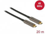Delock Aktív optikai video kábel USB-C csatlakozóval 4K 60 Hz 20 m hosszú (DL-84122)