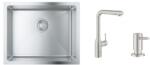 GROHE Készlet konyhai csaptelep Grohe Essence 30270DC0, acél mosogató Grohe K700 31574SD1, 40535DC0