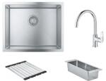 GROHE Készlet acél mosogató Grohe K700 31726SD0, konyhai csaptelep Grohe Bauloop 31368001, 40852SD0, 40856SD0