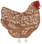Lorena Canals Covor pentru copii maro lavabil, țesut manual din bumbac 110x100 cm Chicken - Lorena Canals Covor