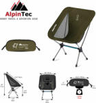 AlpinPro Strong Scaun de Plajă Aluminiu Verde 54x31x71cm. CH150-GN (CH150-GN)