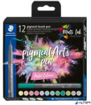 STAEDTLER Ecsetirón készlet, STAEDTLER 'Pigment brush 371', 12 különböző pasztell szín (371 C12-2)