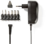 Nedis ACPA001 univerzális AC-DC tápegység, állítható 3V-12V DC 1A, 6 cserélhető táp dugó, 12W (ACPA001) - avplanet