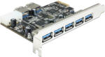 Delock PCI Express Card & gt; 5 x külső + 2 x belső USB 3.0 (DL-89355)