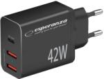Esperanza Încărcător rapid Esperanza 42w usb-c pd 30w / 2x usb-a 12w (EZC106K)
