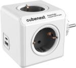 CubeNest Powercube Original USB PD 20W, A+C, 4x aljzat, fehér/szürke - Schuko