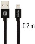SWISSTEN Lightning 0, 2m, fekete (71523101)