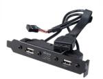 Akasa USB 3.1 Gen 1 Type-C PCI-hez kettős USB 2.0 Type-A-val / AK-CBUB53-40BK (AK-CBUB53-40BK)