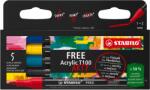STABILO FREE Acrylic T100 1 - 2 mm, Royal - 5 szín a csomagban