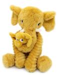Les Ptipotos Elefant de pluș Dimoitou muștar - mamă cu pui (SL72806)