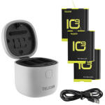 Telesin Allin Box GP-BTR-906-GY-B Telesin Vízálló Hármas Töltő GoPro Hero 9 / Hero 10 + 3 Akkumulátorhoz