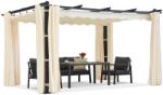 Garden Point Barbados 3x3 m terasz pergola Garden Point függönyökkel antracit bézs színben (GAP1328)