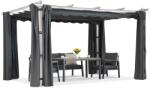 Garden Point Barbados terasz pergola 3x4 m Garden Point függönyökkel fehér-antracit színben (GAP1342)