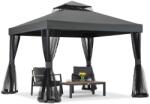 Garden Point Antracit kerti pavilon szúnyoghálóval Valencia 3x3 m Garden Point (GAP1116)