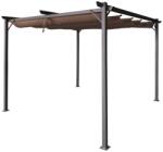 Garden Point Barna La Palma 3x3m terasz pergola Garden Point függönyökkel (GAP1283)